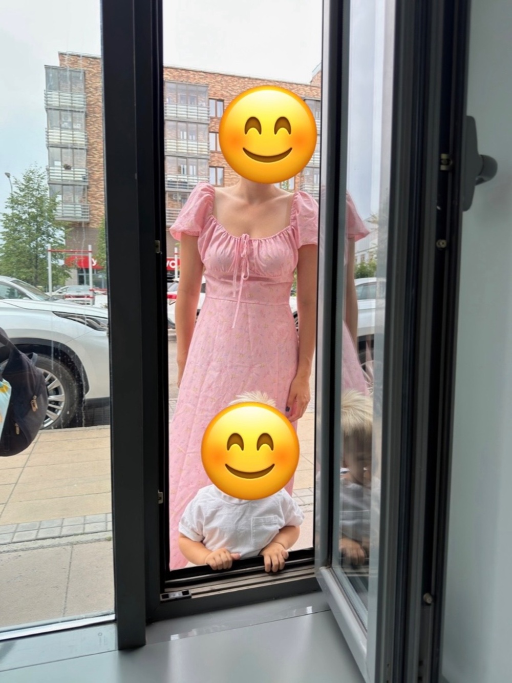 Pink Floral Maxi Milkmaid Dress (Size Small)